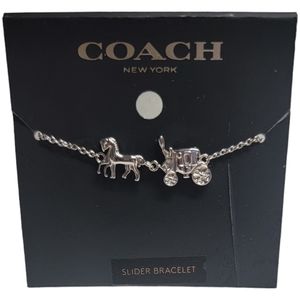 NWT Coach Silvertoned Horse and Carriage Slider Bracelet